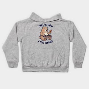 This Is How I Cut My Carbs - Cute Pizza Bear gift Kids Hoodie